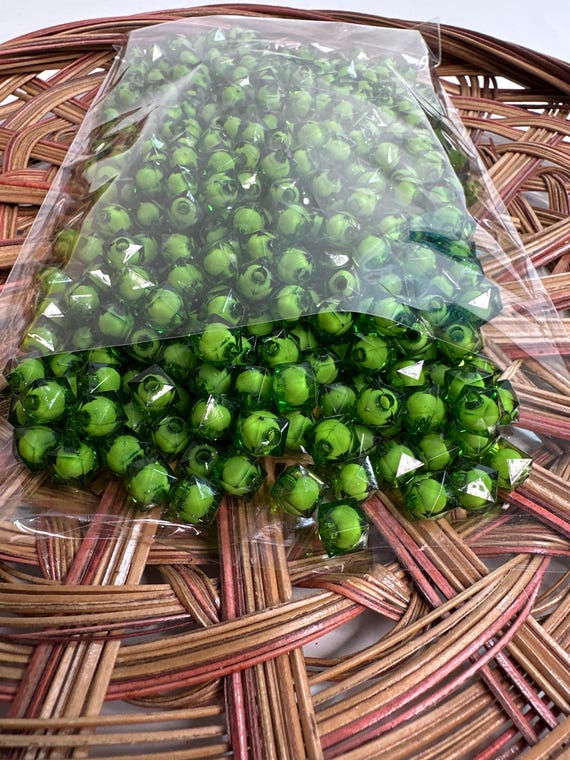 1/2 lb Beads, nava bead, green, size .3 inch, Hmong beads, hlaws