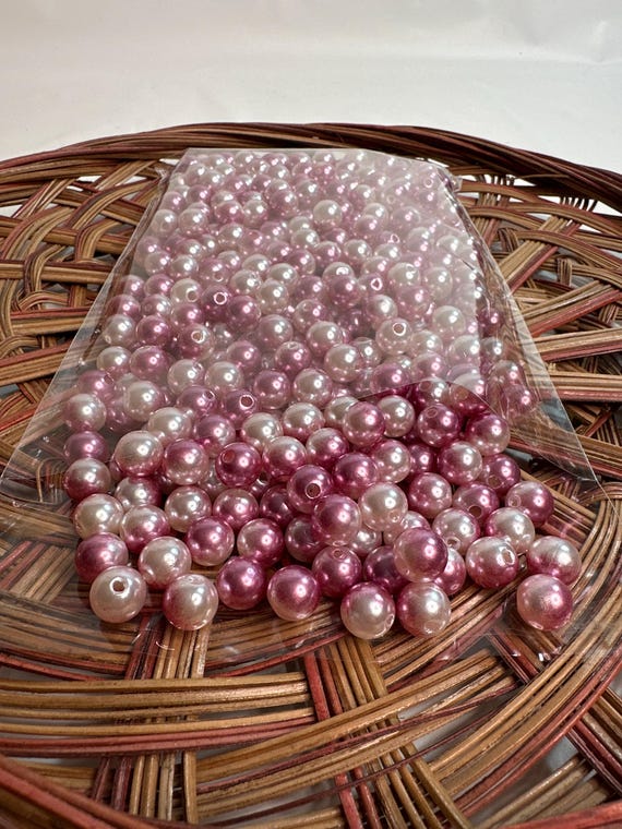 1/2 lb Beads, pearl, purple, size .4 inch, Hmong beads, hlaws