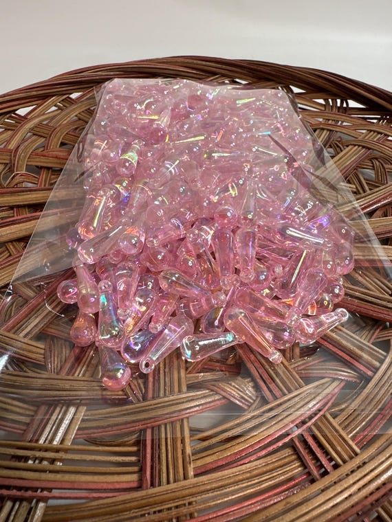 1/2 lb Beads, mermaid tears, light pink, size .8 inch, Hmong beads, hlaws
