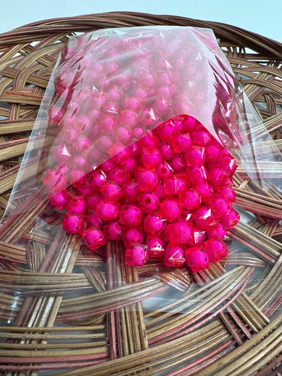 1/2 lb Beads, nava bead, fuchsia, size .3 inch, Hmong beads, hlaws