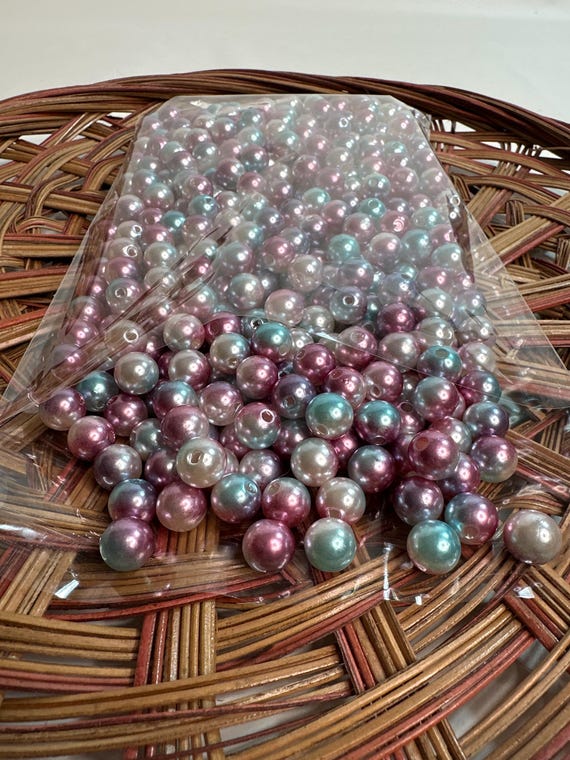 1/2 lb Beads, pearl, blue purple, size . 4 inch, Hmong beads, hlaws