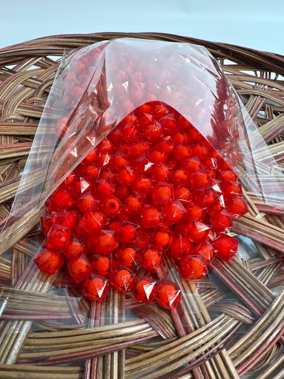 1/2 lb Beads, nava bead, red, size .3 inch, Hmong beads, hlaws