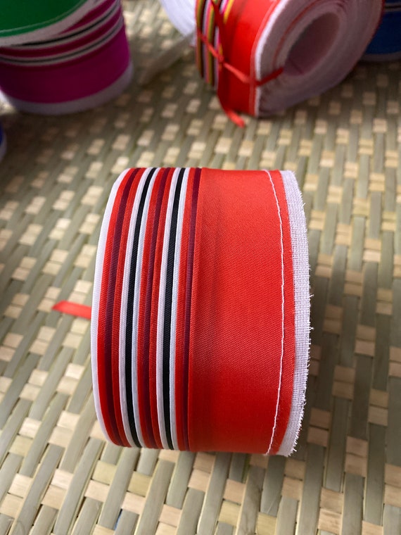 Red 5 yards Hmoob lees trim, 5yards length, hmong trim, diy trim, diy hmong supplies, Hmong ribbon