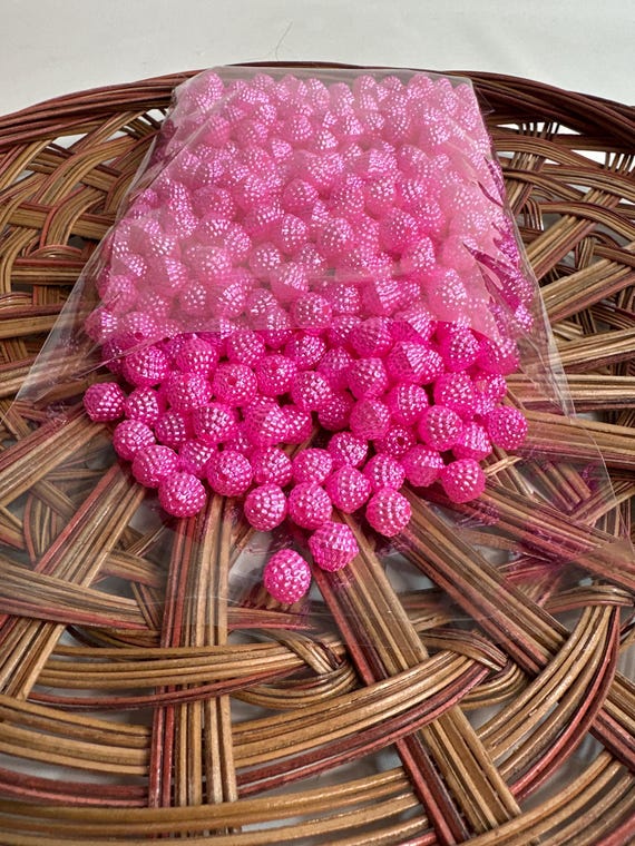 1/2 lb Beads, flower buds, pink3 , size .3 inch, Hmong beads, hlaws