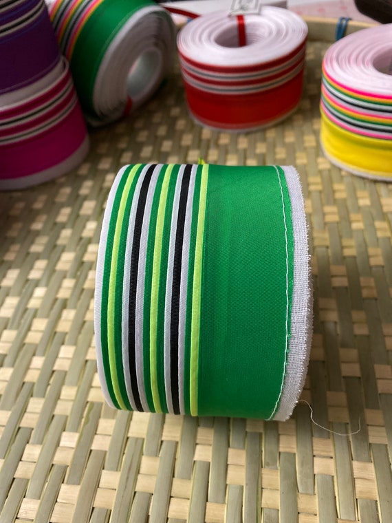 Green 5 yards Hmoob lees trim, 5yards length, hmong trim, diy trim, diy hmong supplies, Hmong ribbon