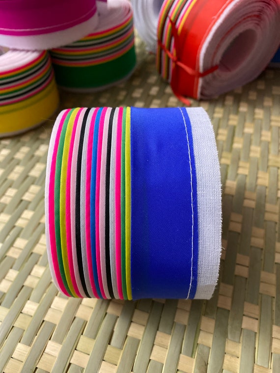 Blue multicolor 5 yards Hmoob lees trim, 5yards length, hmong trim, diy trim, diy hmong supplies, Hmong ribbon