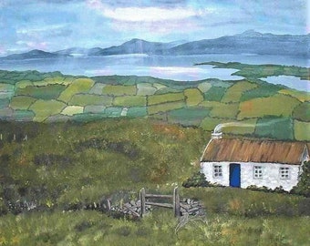Irish Cottage Landscape Painting Print Ireland County Cork Wall Art
