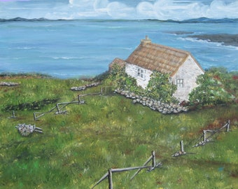 Kerry Coast, Ireland 3-Pack Greeting Cards, Blank, Landscape, Print, Painting, Cottage, Notecard, Card, Irish