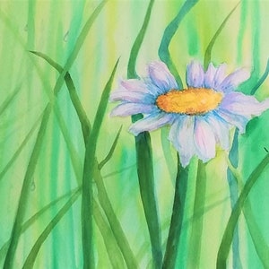 Daisy, Watercolor, *3-PACK&quot;,  Blank, Cards, Print, &quot;Spring Daisy&quot;,  Garden, Flowers, Daisies, Nature, Painting, Art Decor, Gift,