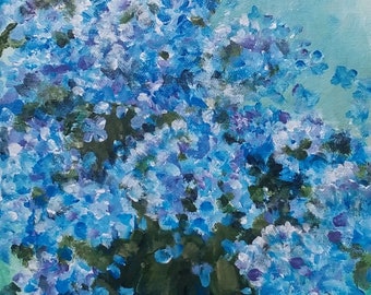 Hydrangea, 8 x 10 inch, Print, Painting, Blue Hydrangeas, Watercolor Print, Hydrangea, Nature, Still Life, Flowers