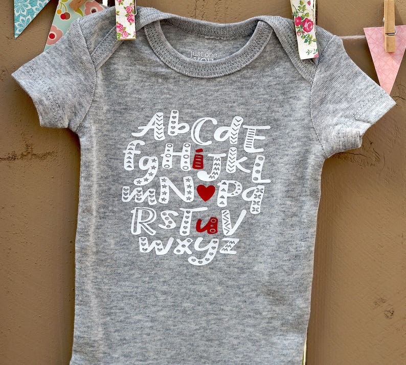 Bodysuit I Love You Baby Clothes Abc Baby Shower Alphabet New Baby Baby Boy I Heart You Baby Gift Baby Girl Gray Bodysuit Bodysuits Clothing Ugaurbanag Com