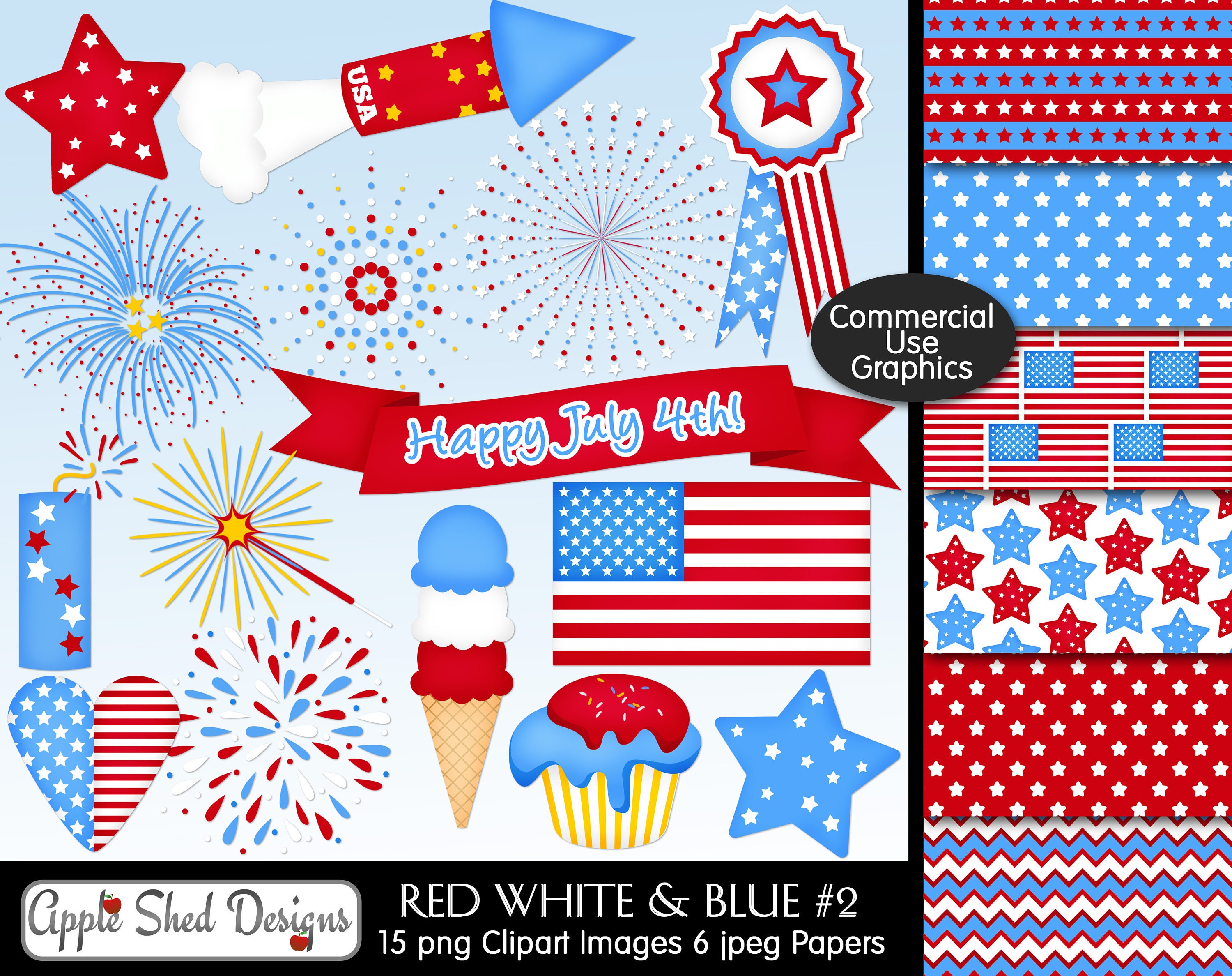 PNG patriotique rouge blanc bleu, sublimation du 4 juillet d'avions de