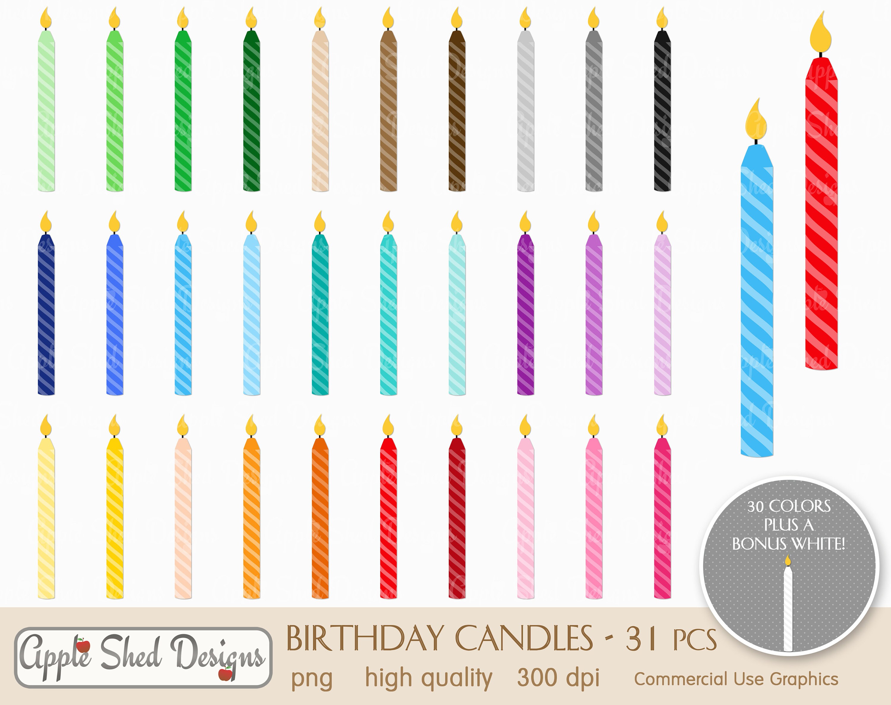 Birthday Candle Clipart 31 Qty Planner Clipart Icons Etsy Birthday Candle Clipart 31 Qty Planner Clipart Icons Etsy