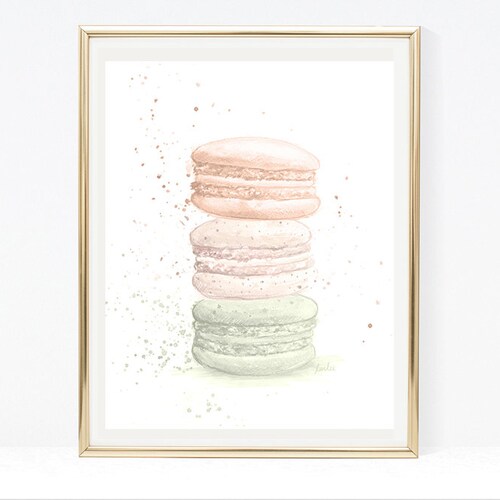 Macaron Print Kitchen Decor Wall Art French Macarons Etsy UK