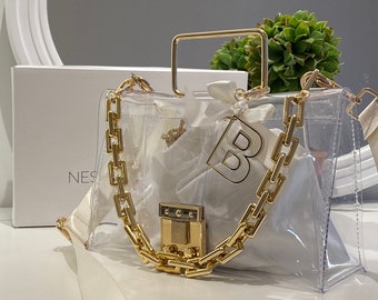 Bridesmaid Handbag With Monogram Keychain 