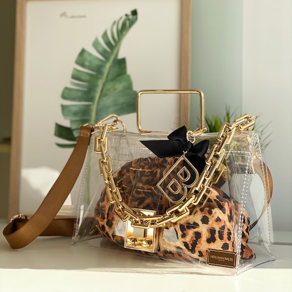 Bolso bandolera transparente bolso de hombro bolso de leopardo