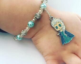 Toddler Bracelet 3-6 Years Unicorn Charm Shamballa Bead Wrapped In Cellophane