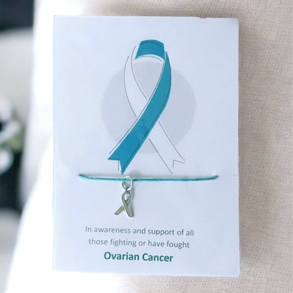 In support and awareness of ovarian cancer wish bracelet sentimental keepsake gift bracelet corded wish bracelet