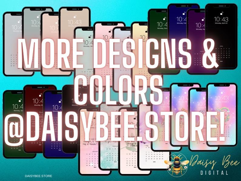 2024 Smartphone Calendar Wallpaper Neutral Calm iPhone Android Lock Screen Home Screen