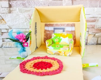 Bolso de tela portátil para casa de muñecas, juguete para viajes por carretera
