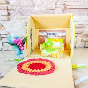 Meisje Handtas, Peuter poppenhuis, Stof poppenhuis, Draagbaar Poppenhuis, Kinderhandtas, Textiel Poppenhuis, Klein speelhuis