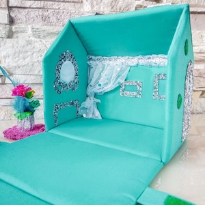 Fabric dollhouse, Kids handbag, Dollhouse, Dollhouse suitcase, Purse doll house, Fabric toy house