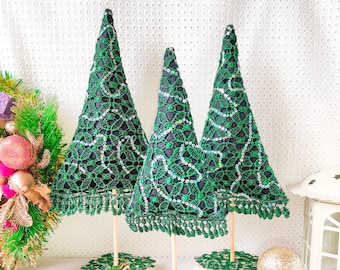 Christmas tree Fabric, Farmhouse Christmas trees, Holiday trees, Stuffed Christmas Tree, Cone tree