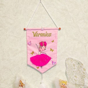 Nursery wall banner, Ballerina  kids decor, Personalized Nursery Decor, Girls bedroom decor, Kids Bedroom Wall Decor, Gift for Ballerina