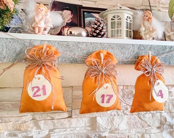 Weihnachts adventskalender, Weihnachten wiederverwendbare Geschenktüten, Zero Waste Verpackung Weihnachten, Adventskalender Tasche, Adventskalender Weihnachten
