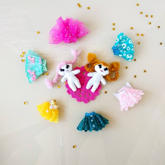 Outfit for doll, Miniature dress, Dress for doll, Clothes for tiny dolls, Princess dress for doll, Festive outfit for doll