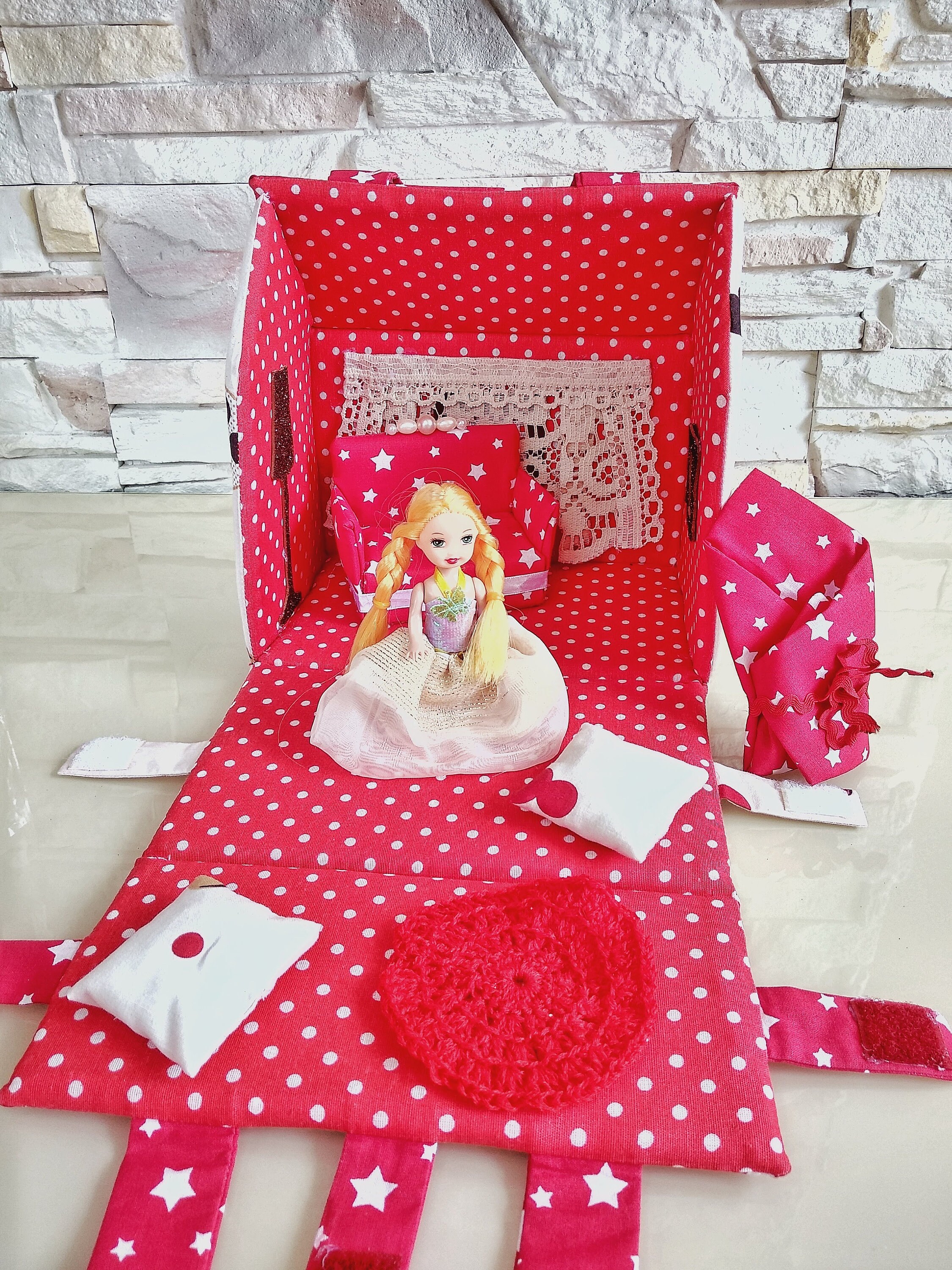 Portable Fabric Doll house Travel toy Christmas gift girl Etsy