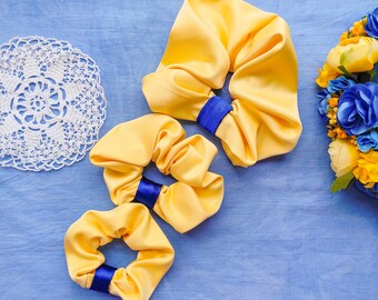 Scrunchies ukraine, Ukraine hair accessories, Blue and yellow scrunchie, Ukrain colored scrunchie