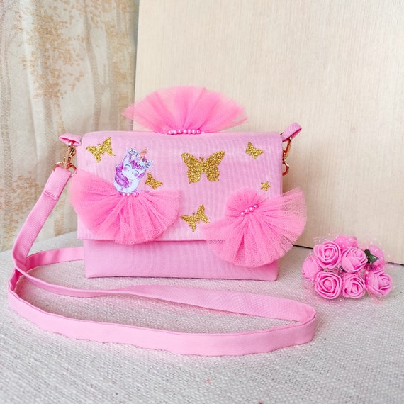 Girl's Shoulder Bag Cute Bow Faux Pearl Handbag Small - Temu