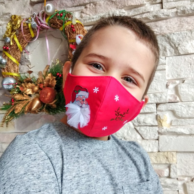 Christmas Face Mask Kids Snowman Face Mask Christmas Tree Etsy