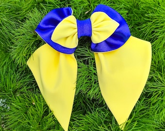 Ukraine hair, Ukraine satin hair bow, Blue and yellow hair accessories, Satin Barrette Bow, Ukraine flag, Ukraine