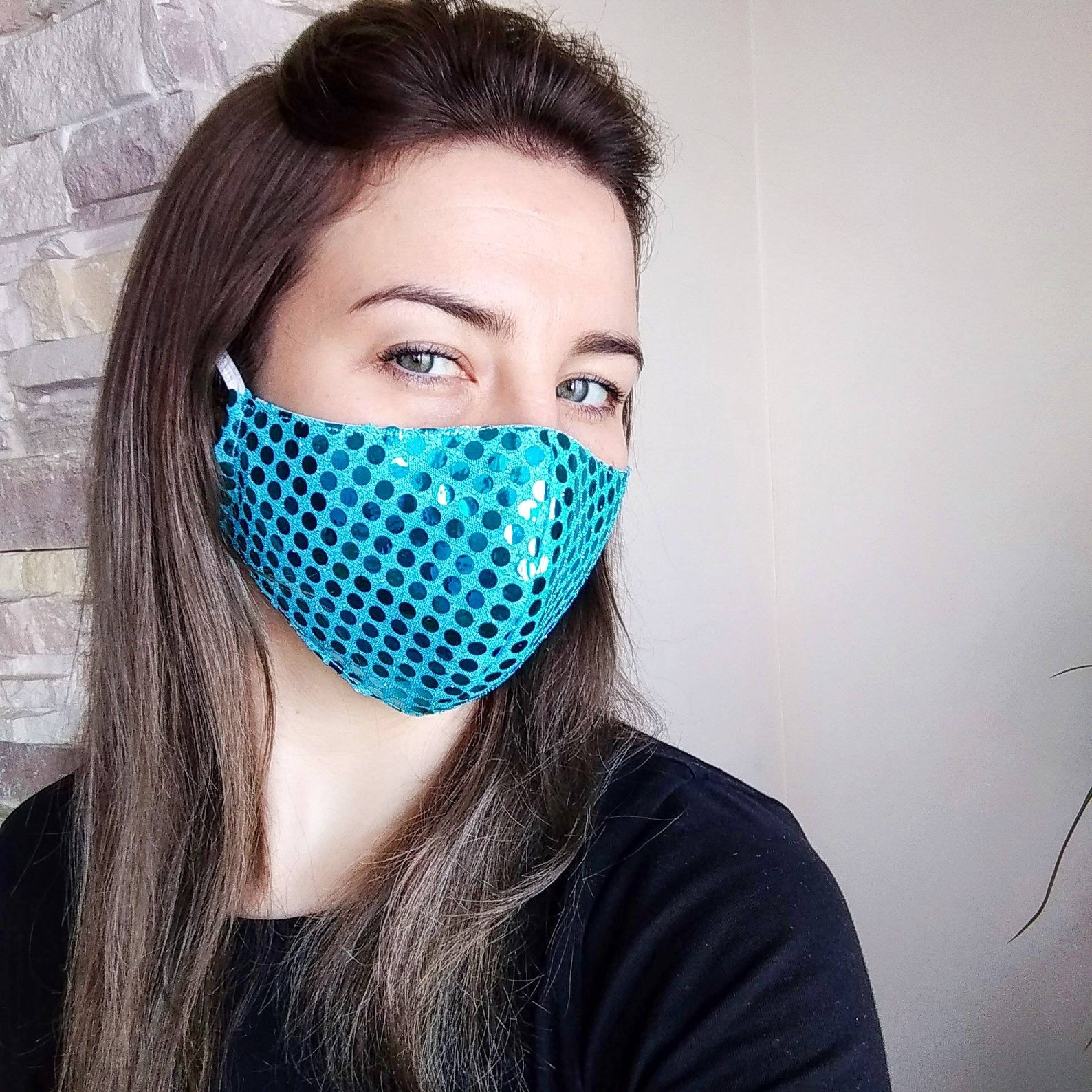 Kids Glitter Face Mask Sparkle Face Mask Blue Glitter Face Etsy