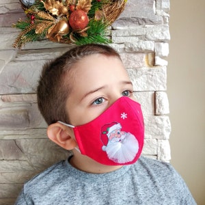 Christmas Face Mask Kids, Snowman Face Mask, Christmas tree Mask, Santa Claus,Holiday face mask, Face Masks for Children, Reusable Face Mask image 9