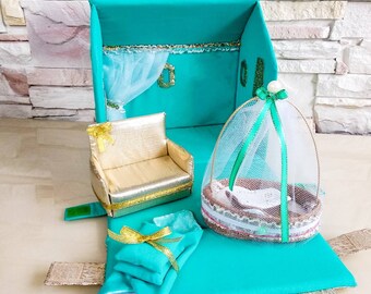 Bolsa portátil para casa de muñecas, juguete de viaje para niños pequeños, regalo personalizado
