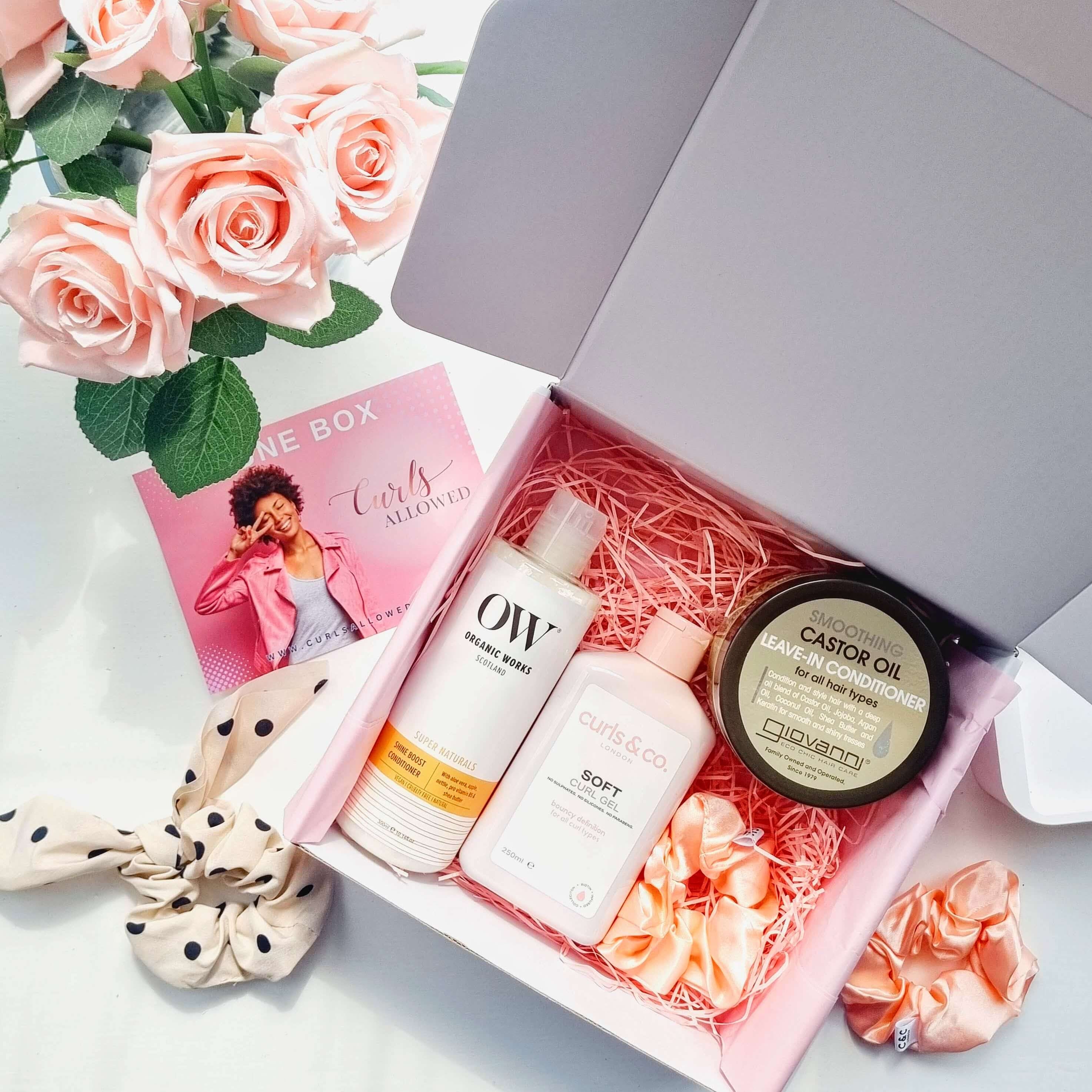 Curly Hair Product Box - Curls Allowed June Hair Kit for Curly Hair, Natural Hair Care, Gift Set for Curly Girl Friend, Curl Styling Bundle
