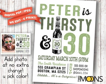30th birthday invitation men etsy