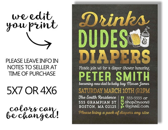 man baby shower invitations