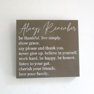 Inspirational Wood Sign – &quot;Always Remember&quot; –  Wall Decor – Motivational Quote Sign – Gift for Home or Office Farmhouse Style Wall Decor