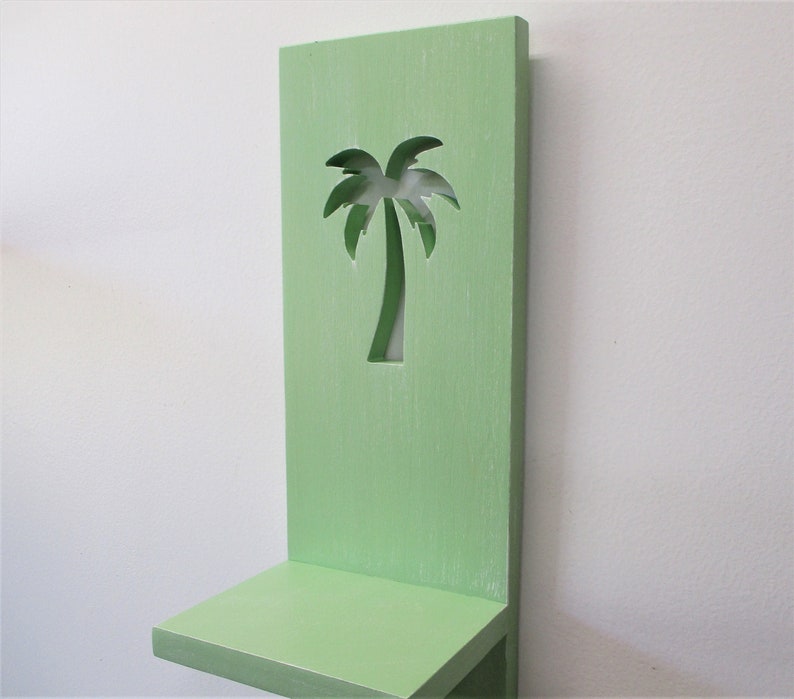 Palm Tree Wood Candle Sconce Coastal Candle Holder Beach Etsy