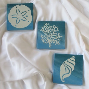 Seaside Serenity: Coastal Wall Trio - Sand Dollar, Coral, Seashell Decor Set – Seashell Wall Art -  Beach Decor, Coastal Decor