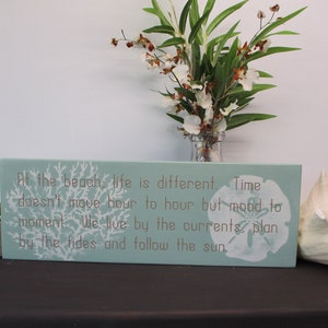 Seaside Serenity: Handcrafted Beach Sign for Coastal Living