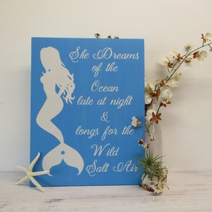 Embrace Your Inner Mermaid with this Dreamy Coastal Sign – Hand-Painted Coastal Quote – Perfect Decor for Beach Lovers - Beach Sign