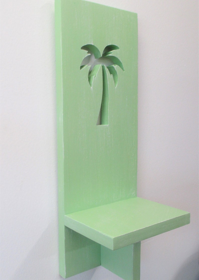 Palm Tree Wood Candle Sconce Coastal Candle Holder Beach Etsy