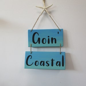 Coastal Chic Wooden Beach Sign with Starfish Detail Perfect for Beach House or Nautical Theme&quot;