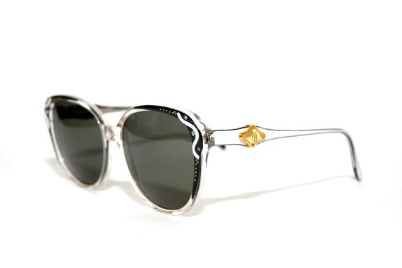 Maxim's de Paris Sunglasses Black White Vintage 8… - image 1