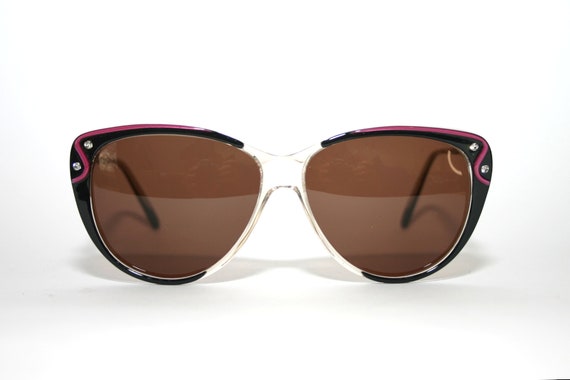 Maxim's de Paris Sunglasses Black Lilac Pink Rhin… - image 2